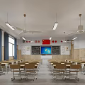 Student classroom teaching all-in-one smart campus classroom 3d model