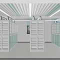 School Modern Laboratory Interior With Functional Lab Tables Cabinets Fume Hoods And Windows