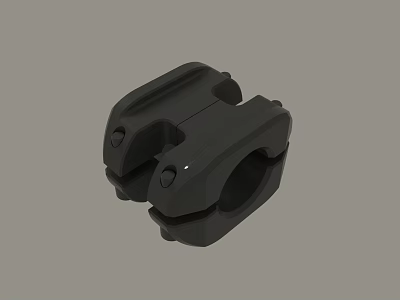 Black Plastic Clip Fastener With Dual Circular Holes For Secure Fixing 3d model