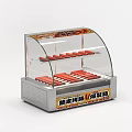 Stainless Steel Glass Display Hot Dog Warmer Kitchen Appliance With Sausages