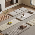 Modern Bay Window Cushion Sofa Cushion Pillow Fabric Cushion 3d model