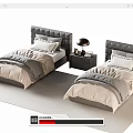 Modern single bedside table 3d model