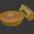 Pink Frosted Tart With Colorful Sprinkles Purple Filling White Cream And Crunchy Shell