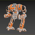 Smart Orange Machine With Mechanical Structure Jointed Legs And Armored Design 3d model
