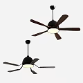 Stylish Modern Ceiling Fan With Light And Black Blades For Home Decor