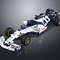 Williams F1 Race Car With Blue And White Livery And Sponsor Logos