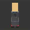 Efficient Red EPIC Forklift Handling Yellow Cargo Box In Warehouse Scene 3d model