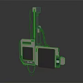 Modern Hanging Medical Equipment With Dual Display Screens And Control Panel