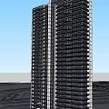 Modern High Rise Residential Building With Glass Facade And Urban Design