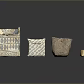 Stylish Woven Fabric Accessories Including Handbags Wallets With Geometric Patterns And Natural Fibers