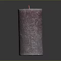 Purple Cylindrical Candle Lamp With Cracked Texture And Red Wick On Dark Background