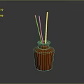 Red Aromatic Reed Diffuser Bottle With Yellow Sticks For Home Use