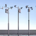 Monitor Security Camera Pole Monitor 3d model