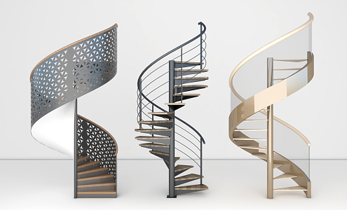 Modern revolving staircase metal revolving staircase 3d model