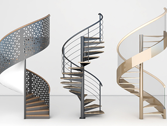 Modern revolving staircase metal revolving staircase 3d model