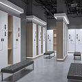 Modern Wardrobe Interior Design With Open Shelves Storage Cabinets And Benches
