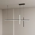 Modern Cross Linear Design Pendant Light in Black and White Modern Minimalist Interior Ceiling