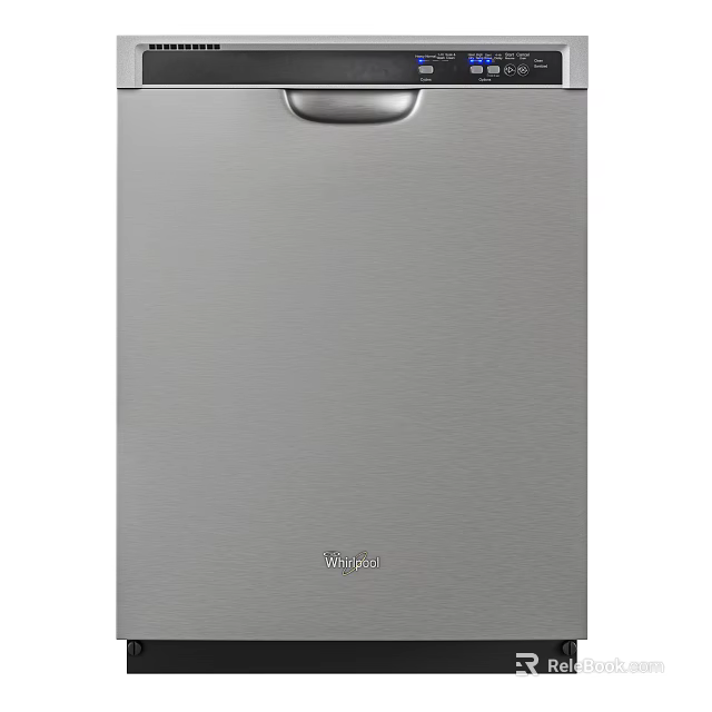 Whirlpool Stainless Steel Kitchen Appliance With Built In Handle And Modern Design 3d model 
