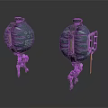 Green Mechanical Devices With Round Body Mechanical Legs Straps And Yellow Component