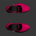 Bright Pink Mary Jane Style Shoes With Block Heel And White Sole