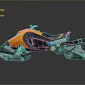 Yellow and Green Snowmobile With Black Seat Tracks And Mechanical Components