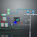 Electronic Control System With Electrical Components Sensors Wires And Control Panel