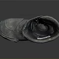 Dark Colored Motorcycle Boots With White Star Logo And Protective Design For Riding