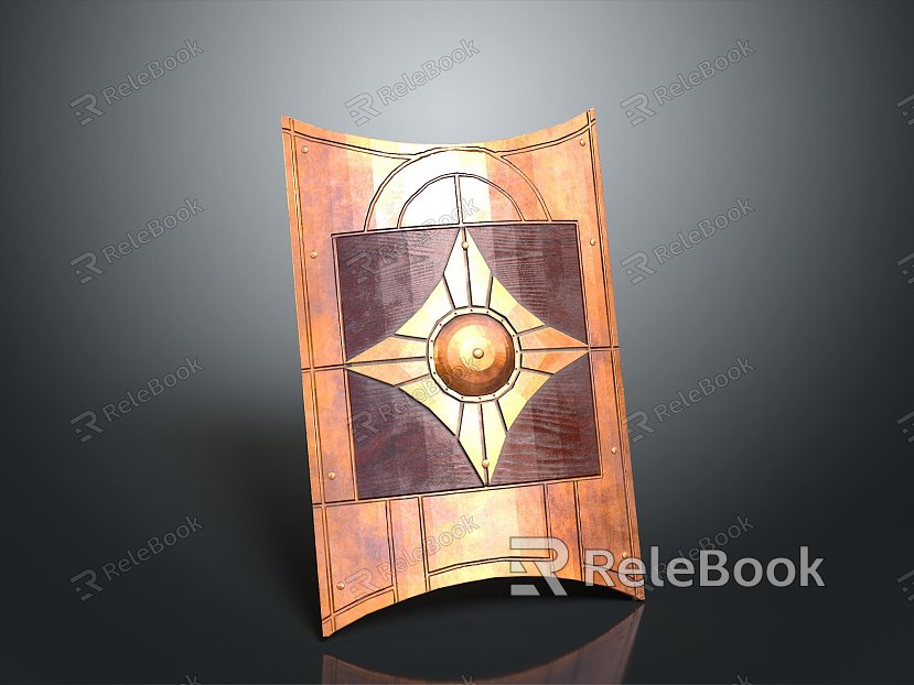 Medieval Shield Ancient Shield Shield Shield Defensive Weapon Ancient Shield Iron Shield Protective Shield Wooden Shield model