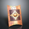 Medieval Shield Ancient Shield Defensive Weapon Ancient Shield Iron Shield Protective Shield Wooden Shield 3d model