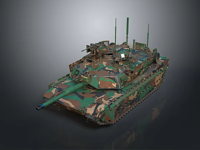 Advanced Military Tank With Camouflage Coating And Multiple Antennas For Combat Operations 3d model