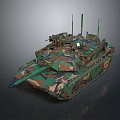 Advanced Military Tank With Camouflage Coating And Multiple Antennas For Combat Operations