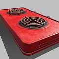 Red Double Burner Electric Stove With Copper Heating Coils For Kitchen Cooking