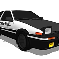 Classic White And Black Sports Coupe Car With Retro Design And Sleek Exterior Body