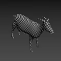 Black And White Checkered Goat 3D Model With Artistic Design 3d model