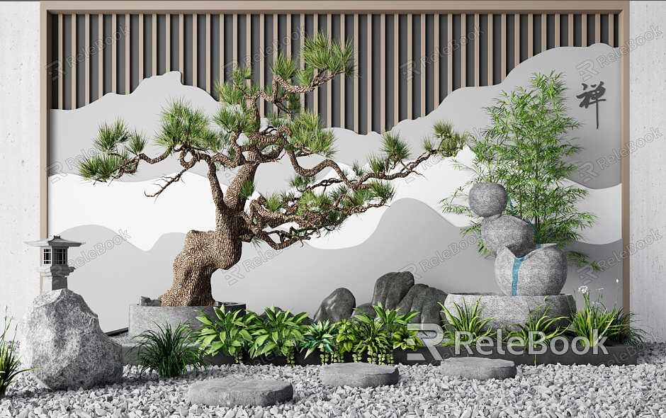 New Chinese landscape sketch rockery stone landscape model