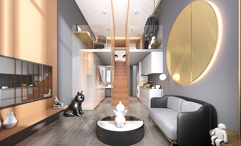 Light Luxury Apartment Internet Celebrity Model Room 3d model