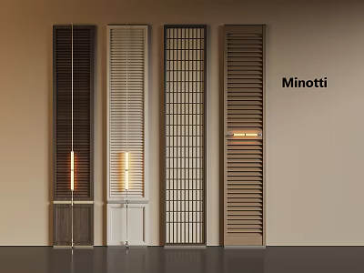 Modern Screen Designs With Slatted Lattice Wooden Panels Light Dark Colors 3d model