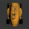 Yellow Robotic Exploration Rover With Large Wheels Top Antennas And Scientific Instruments