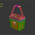 Portable Orange Insulated Cooler Box With Black Handle And TIGER Logo For Outdoor Use