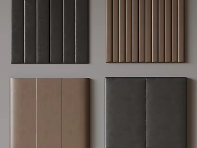 Upholstered Wall Panels in Various Colors and Textures for Interior Decor 3d model