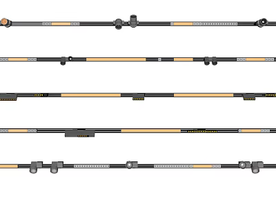 Modern spotlights magnetic track lights line lights 3d model