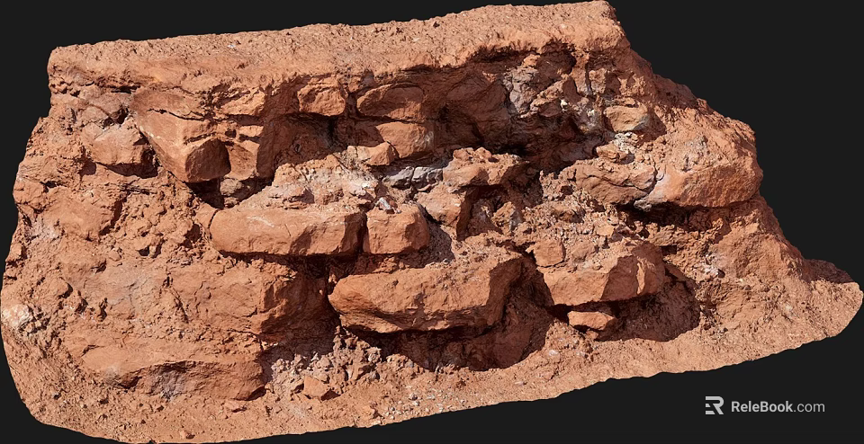 Natural Stone Wood Structure with Rough Surface and Earthy Rustic Tones 3d model