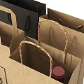 Assorted Wine Paper Bags With Grape Wine Glass Art And Wine Bottles