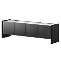 Black Modern TV Stand With Wooden Cabinets And Marble Top Contemporary Sleek Design
