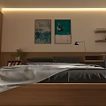 Modern Cozy Living and Dining Room Interior With Wooden Furniture Sofa Coffee Table And Plants