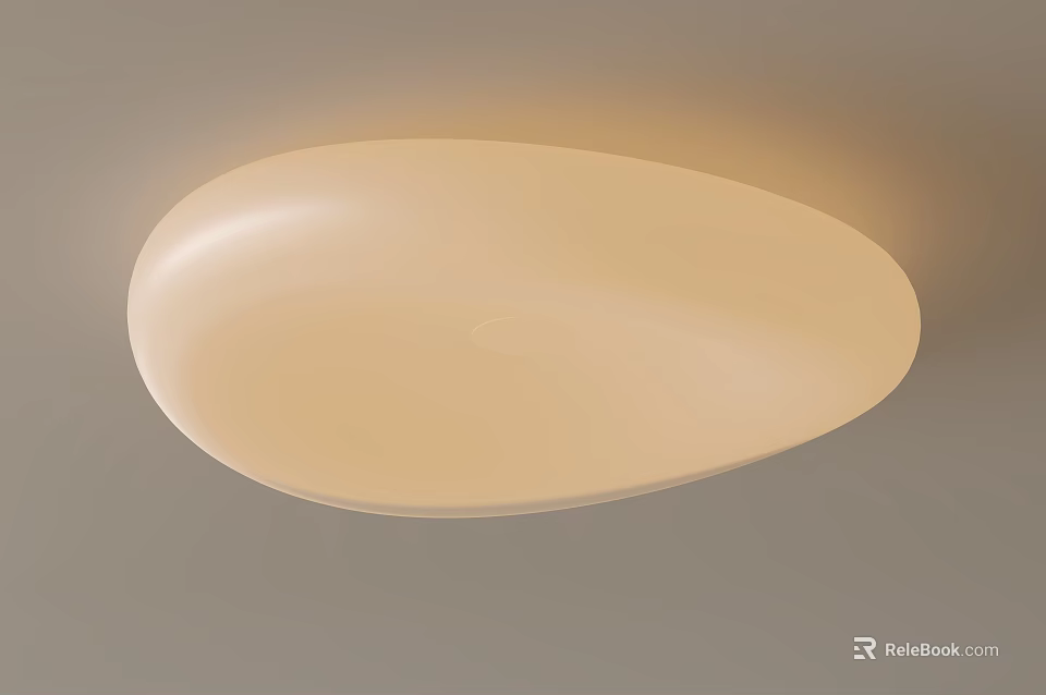 Round Flush Mount Ceiling Light With Soft Beige Glow And Modern Design For Home 3d model 