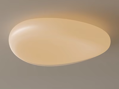Round Flush Mount Ceiling Light With Soft Beige Glow And Modern Design For Home 3d model