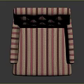 Stylish Pink And White Striped Accent Chair With Diamond Tufted Back And Wooden Legs