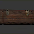 Vintage Wooden Household Storage Box With Metal Clasps And Natural Texture