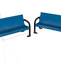 Blue Public Chairs With Metal Mesh Design Black Armrests And Legs For Public Spaces